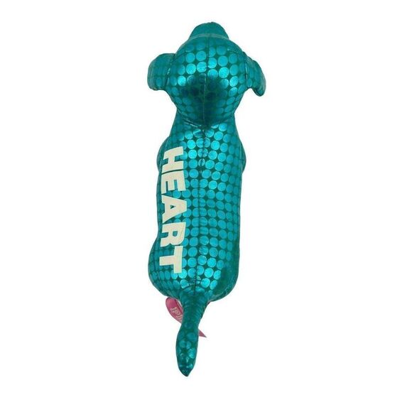 Victoria’s Secret PINK 2009 Metallic Blue “HEART” Small Plush Stuffed Dog Y2K - Picture 10 of 16